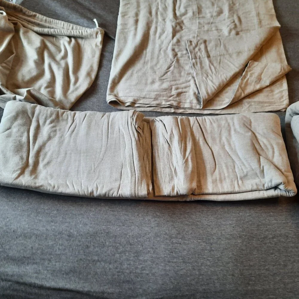 SOHO Loft Cotton -Jersey Knit KING Sheet Set (4 pc), Like New! - Oatmeal Heather